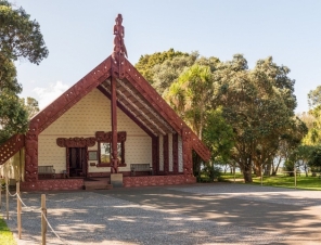 The meeting house at the Waitangi Treaty Grounds New Zealand